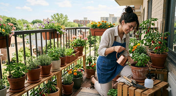  beginner container garden setup with pots on balcony