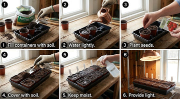 indoor seed starting process from planting to sprouting