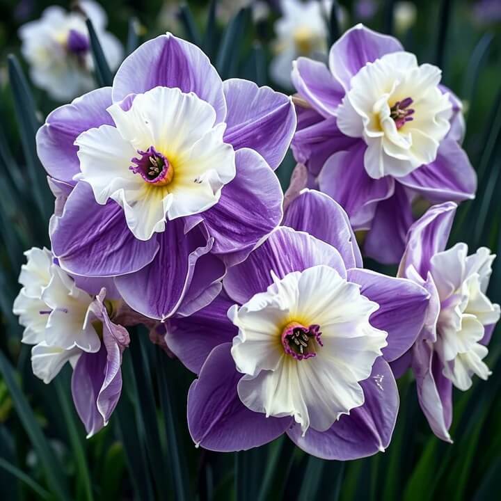 Blue & White Double Petal Daffodil Seeds