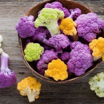 Cauliflower Seeds – Purple, Green & Yellow Mix
