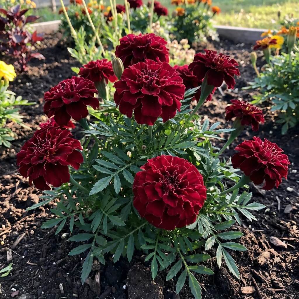 Dark Red Marigold Seeds - Flower Plant
