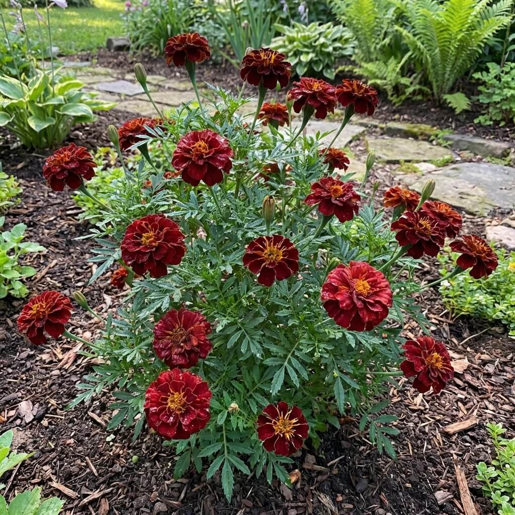 Dark Red Marigold Seeds - Flower Plant
