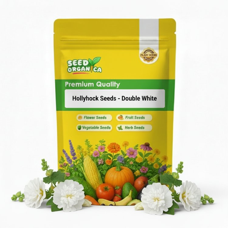 Hollyhock Seeds - Double White