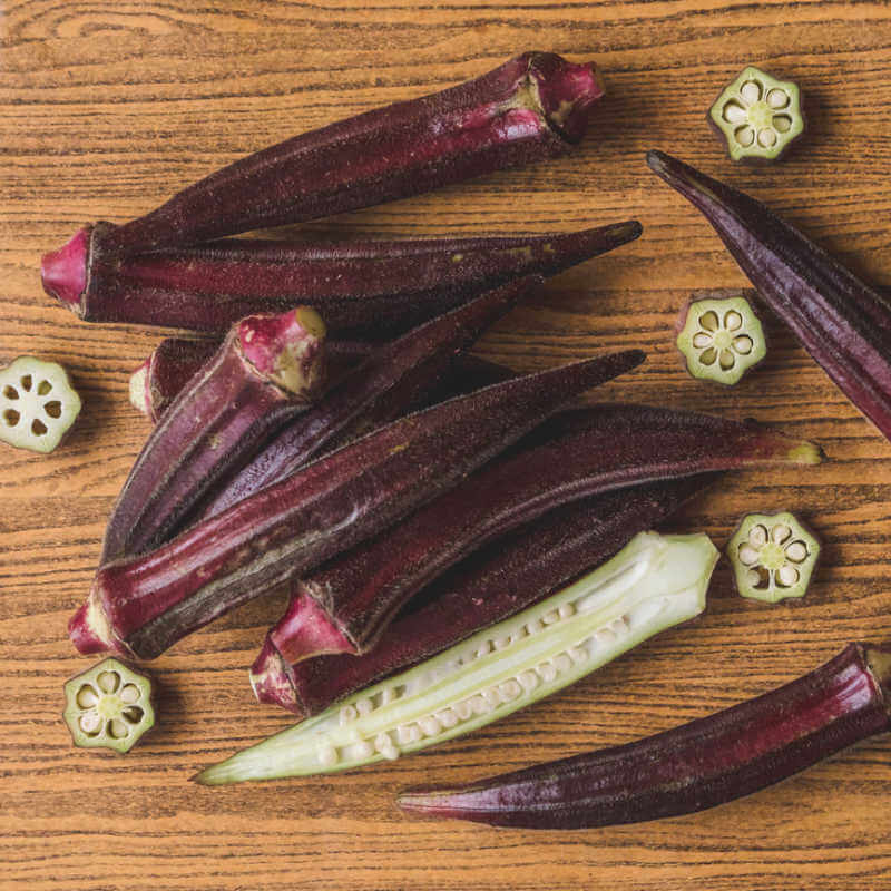 Okra Seeds – Maroon Red 