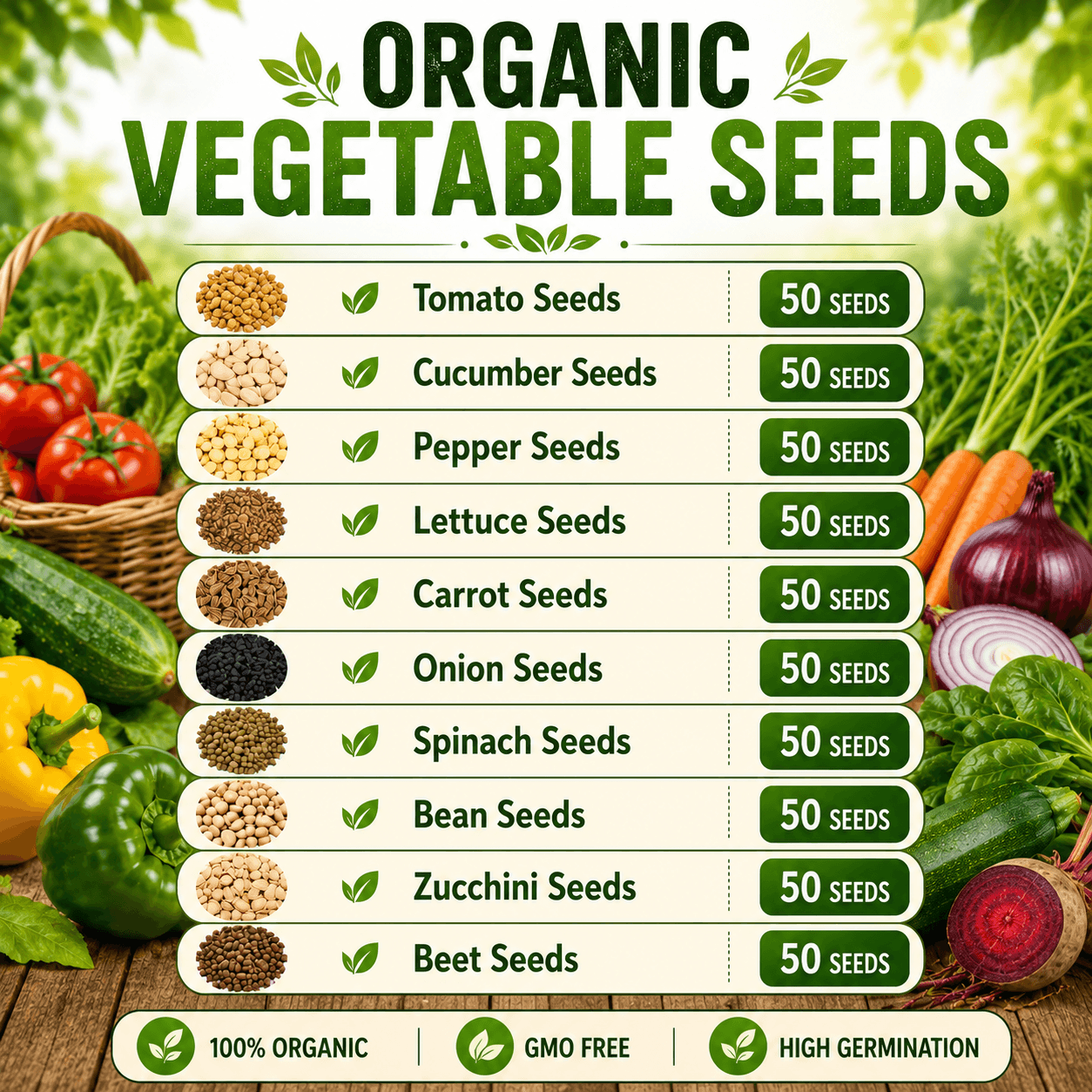 Organic Vegetable Seeds 